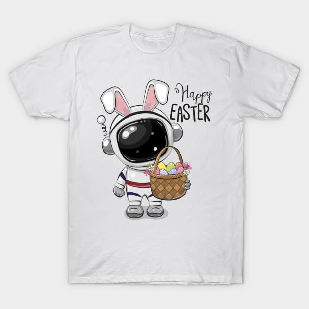 Cute Astronaut with Rabbit Ears T-Shirt by Reginast777